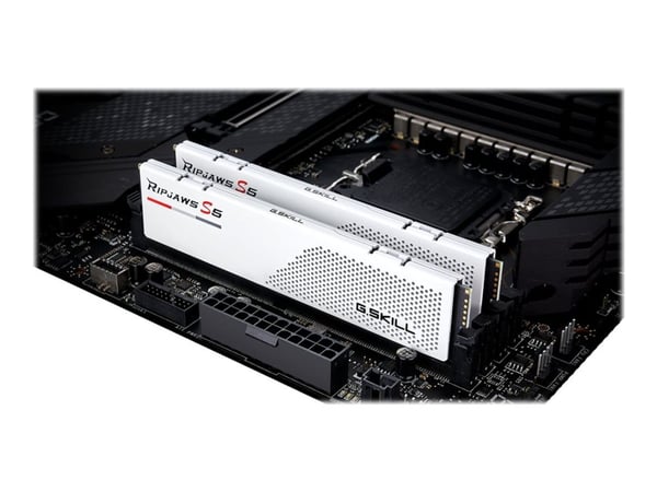 G.Skill Ripjaws S5 - DDR5 - sett - 32 GB: 2 x 16 GB - DIMM 288-pin - 5600 MT/s / PC5-44800 - CL36 - 1.2 V - ikke-bufret - ikke-ECC - matt hvit