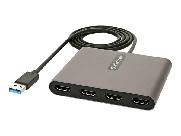 StarTech.com USB 3.0 - 4x HDMI-sovitin - Ulkoinen video- ja grafiikkakortti - USB Type-A - Quad HDMI Display Adapter Dongle - 1080p 60Hz - Moninäyt...