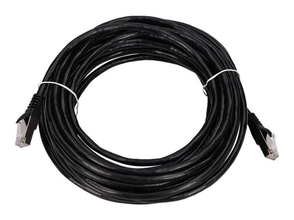 Extralink - Patch-kabel - RJ-45 (hane) till RJ-45 (hane) - 10 m - 5.6 mm - FTP - CAT 5e - inomhus, formpressad, hakfri - svart