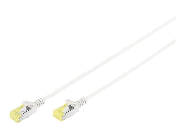 DIGITUS - Koblingskabel - RJ-45 (hann) til RJ-45 (hann) - 10 m - 3.65 mm - U/FTP - CAT 6a - halogenfri, formstøpt, uten hindringer - grå