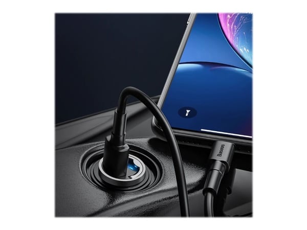 Baseus Tiny Star Mini - Bilstrømadapter - 30 watt - 3 A - PD 3.0, QC 4.0+ (USB-C) - grå
