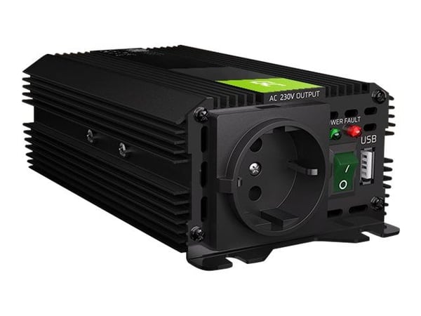 Green Cell PRO - DC til AC-omformer - DC 12 V - 300 Watt - utgangskontakter: 1 - svart