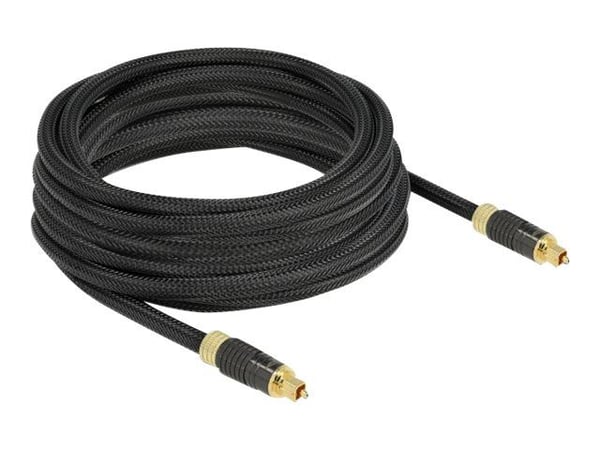 Delock - Digital audiokabel (optisk) - SPDIF - TOSLINK hann til TOSLINK hann - 5 m - fiberoptisk - antrasitt