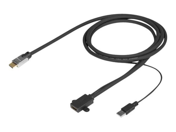 VivoLink Pro - High Speed - HDMI-kabel med Ethernet - HDMI til HDMI, USB (kun strøm) - 2 m - svart - USB-strøm, 4 K 60 Hz (4096 x 2160) støtte
