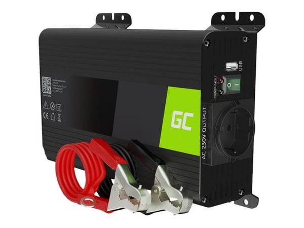Green Cell PRO INVGC05 - DC til AC-omformer - DC 12 V - 300 Watt - utgangskontakter: 1 - Europa - svart