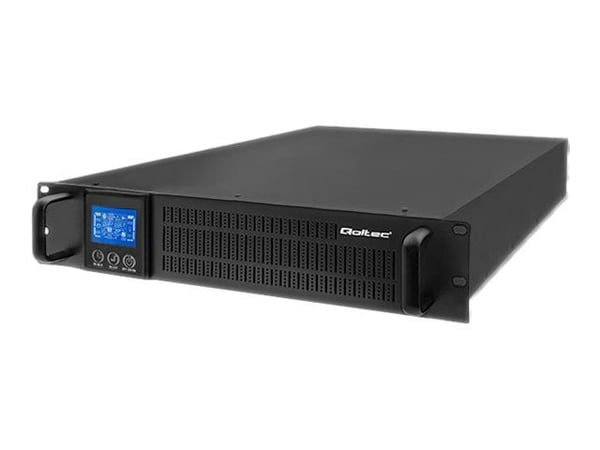 Qoltec - UPS (kan monteres i rack) - AC 115-300 V - 1600 watt - 2000 VA - 7 Ah - RS-232 - utgangskontakter: 2 - svart