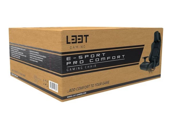 L33T E-Sport Pro Comfort - Spillestol - ergonomisk - armlener - T-formet - tipping - roterende - metall, semsket, alcantara, polyuretanlær, stålram...