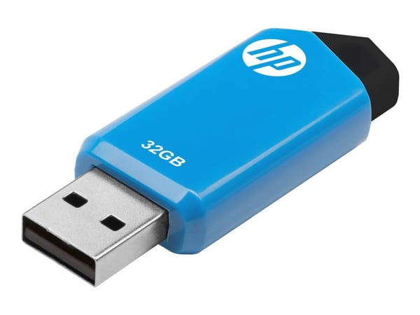 HP v150w, 32 GB, USB A-tyyppi, 2.0, 14 MB/s, Liuku, Musta, Sininen