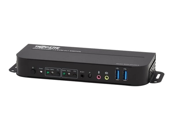 Eaton Tripp Lite series DisplayPort USB KVM Switch 2-Port 4K 60Hz HDR DP 1.4 USB Cables - Omkopplare för tangentbord/video/mus/ljud/USB - 2 x KVM/l...