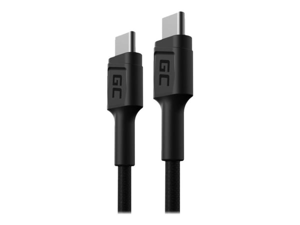 Green Cell PowerStream - USB-kabel - USB-C (hann) til USB-C (hann) - USB 2.0 - 30 cm - USB Power Delivery (60W) - svart