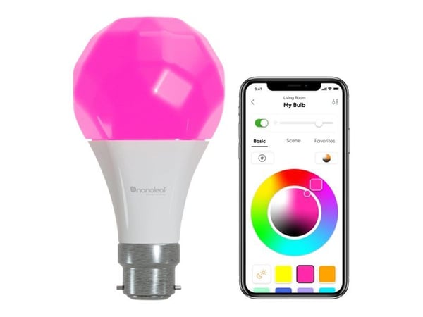 Nanoleaf Essentials - LED-lyspære - form: A60 - E27 - 9 W (ekvivalent 60 W) - klasse F - 16 millioner farger / avstembar hvitt - 2700-6500 K (en pa...