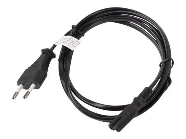 Lanberg - Strømkabel - Europlug (P) til IEC 60320 C7 - 10 A - 3 m - sort - Europa (eksklusive Storbritannien, Irland, Malta, Cypern)