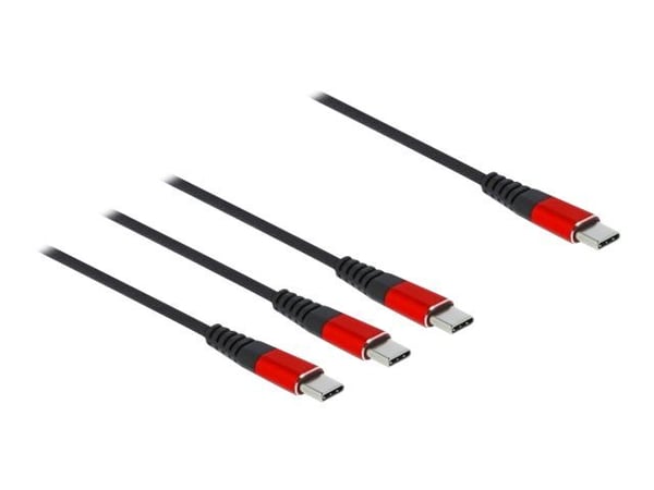 DeLOCK 86713, 1 m, USB C, USB 2.0, Musta, Punainen