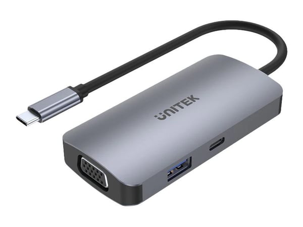 Unitek uHUB P5 Trio - Dokkingstasjon - USB-C - VGA, HDMI