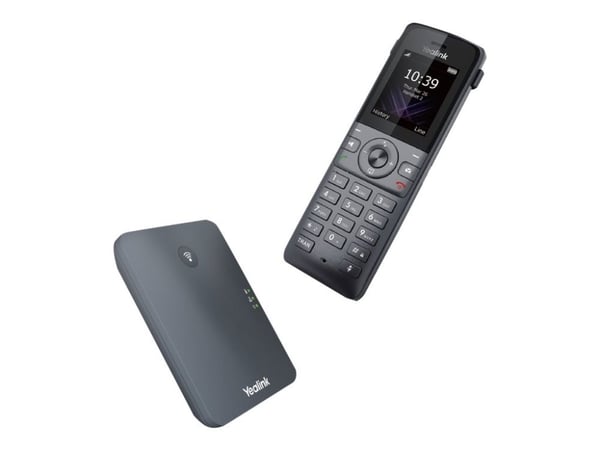 Yealink W73P - Trådløs VoIP-telefon med anrops-ID - DECT - treveis anropskapasitet - SIP, SIP v2, VQ-RTCPXR, RTCP-XR - romgrå, klassisk grå