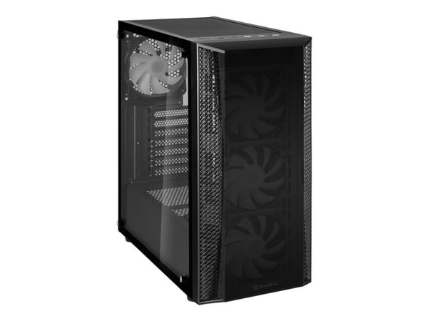 SilverStone FARA B1 Pro - Mid tower - ATX - sidepanel med vindu (herdet glass) (ATX / PS/2) - svart - USB/lyd