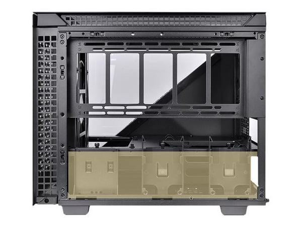Thermaltake Divider 200 TG Air - Micro case - micro ATX - genomskinlig sidopanel (härdat glas) - ingen strömförsörjning (PS/2) - svart - USB/ljud