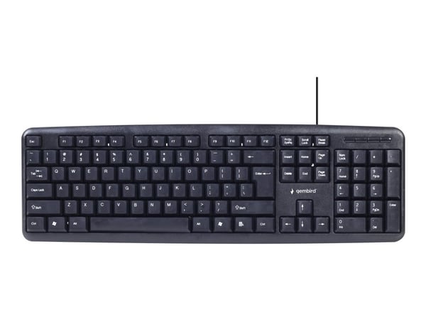 Gembird KBS-UO4-01 - 4-in-1 office kit - paket med tangentbord, mus, headset och musdyna - USB - QWERTY - amerikansk - färglåda