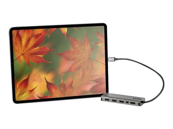 StarTech.com USB C moniporttisovitin, USB-C HDMI tai Mini DisplayPort 4K 60Hz, 100W Power Delivery Pass-Through, 4-porttinen 10Gbps USB-keskitin, U...