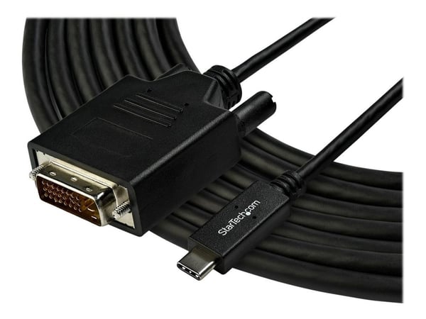 StarTech 10ft (3m) USB C to DVI Cable, 1080p (Single Link) USB Type-C (DP Alt Mode HBR2) to DVI-Digital Video Adapter Cable, Thunderbolt 3 Compatib...