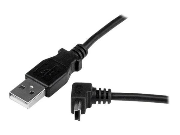 StarTech 1m Mini USB Cable Cord - A to Up Angle Mini B - Up Angled Mini USB Cable - 1x USB A (M), 1x USB Mini B (M) - Black (USBAMB1MU) - USB-kabel...