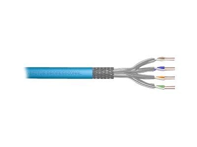 DIGITUS Professional - Installationskabel - 7 mm - S/FTP - simplex - CAT 6a - halogenfri, stigare, fast, campus - ljusblå, RAL 5012