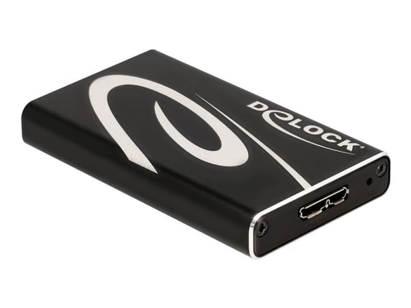DeLOCK 42006, SSD-kotelo, mSATA, 5 Gbit/s, USB-liitettävyys, Musta