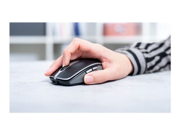 CHERRY MW 9100 - Mus - 6 knapper - trådløs - 2.4 GHz, Bluetooth 4.0 - USB trådløs mottaker - svart
