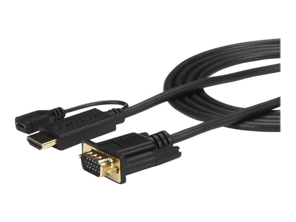 Startech HDMI to VGA Cable - 6ft 2m - 1080p - Active Conversion - HDMI to VGA Adapter Cable for Your VGA Monitor / Display (HD2VGAMM6) - Adapterkab...