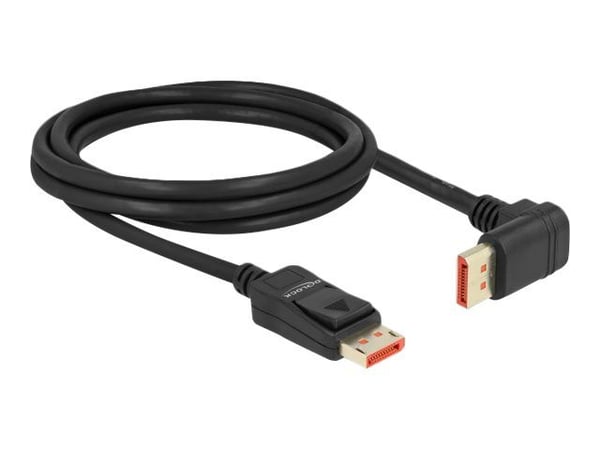 Delock - DisplayPort-kabel - DisplayPort (M) rett til DisplayPort (M) vinklet oppover - DisplayPort 1.4 - 2.0m - støtter 8K 60 Hz (7680 x 4320) - s...