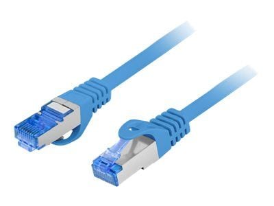 Lanberg - Koblingskabel - RJ-45 (hann) til RJ-45 (hann) - SFTP - CAT 6a - formstøpt, uten hindringer, flertrådet - blå, RAL 5012