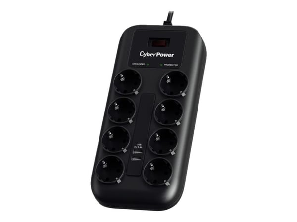 CyberPower P0820SUF0-DE, 1050 J, 8 AC-pistorasia(a), Tyyppi F, 200 - 250 V, 50 - 60 Hz, 10 A