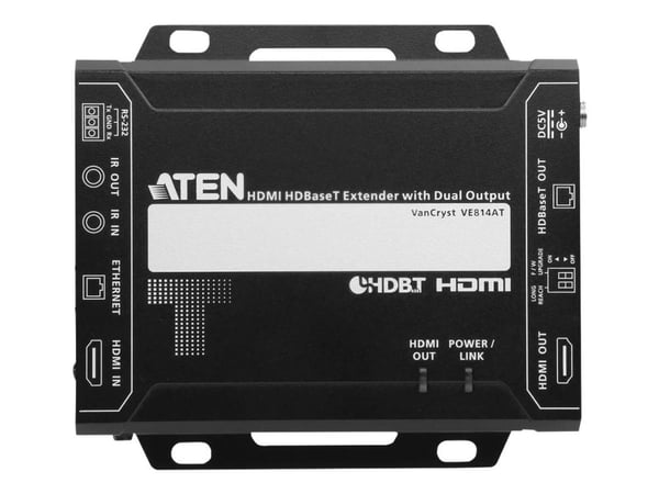 ATEN VanCryst VE814AT - Video/ljud/infraröd/seriell/nätverksförlängare - sändare - HDBaseT - över CAT 5e/6/6a - upp till 150 m