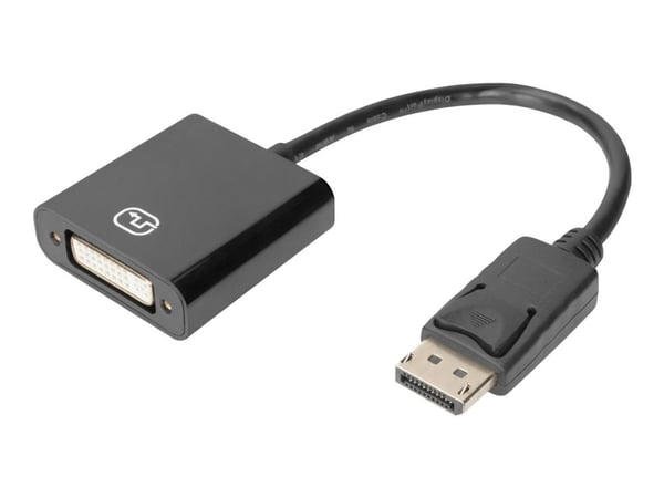 DIGITUS - Videokort - DisplayPort (hane) spärrad till DVI-I (hona) skruvbar - DisplayPort 1.1a - 15 cm - aktiv, 1080p stöd 60 Hz - svart