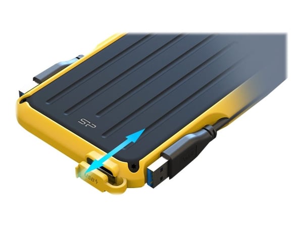 SILICON POWER Armor A66 - Harddisk - 4 TB - ekstern (bærbar) - USB 3.2 Gen 1 - svart/gul