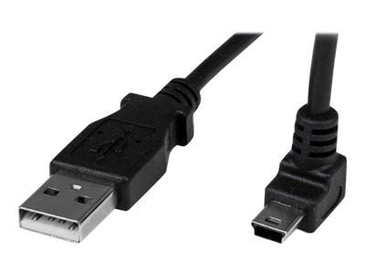 StarTech 1m Mini USB Cable Cord - A to Up Angle Mini B - Up Angled Mini USB Cable - 1x USB A (M), 1x USB Mini B (M) - Black (USBAMB1MU) - USB-kabel...