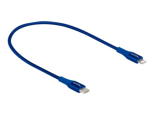 Delock - Lightning-kabel - USB-C hann til Lightning hann - 50 cm - blå