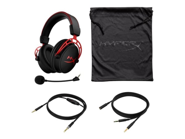 HyperX Cloud Alpha - Gaming - hodesett - full størrelse - kablet - 3,5 mm jakk - svart, rød