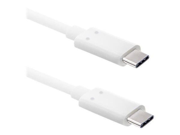 Qoltec - USB-kabel - USB-C (hann) til USB-C (hann) - USB 3.1 - 1 m - hvit