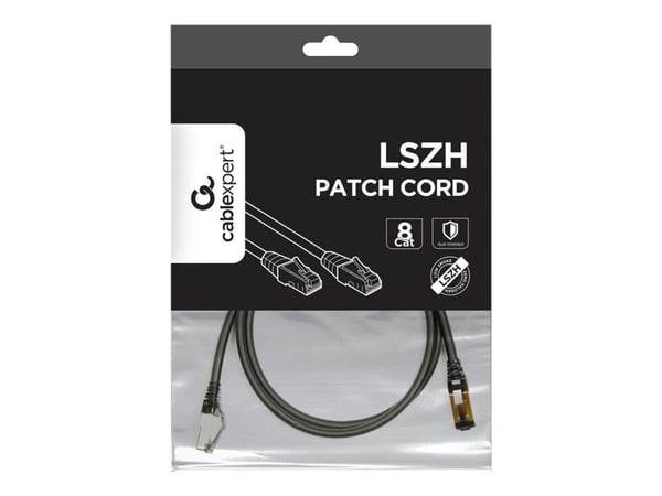 Cablexpert - Koblingskabel - RJ-45 (hann) til RJ-45 (hann) - S/FTP - CAT 8 - halogenfri, formstøpt, uten hindringer - svart