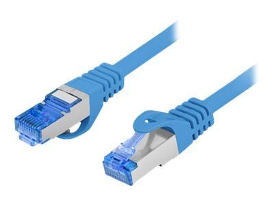 Lanberg - Patch-kabel - RJ-45 (hane) till RJ-45 (hane) - S/FTP - CAT 6a - tvinnad - blå, RAL 5012