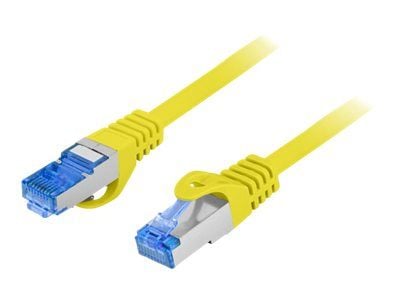 Lanberg - Koblingskabel - RJ-45 (hann) til RJ-45 (hann) - S/FTP - CAT 6a - formstøpt, uten hindringer - gul, RAL 1016
