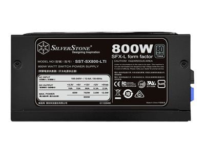 SilverStone SX800-LTI - V1.2 - nätaggregat (intern) - SFX12V/SFX-L12V - 80 PLUS Titanium - AC 90-264 V - 800 Watt - aktive PFC - svart