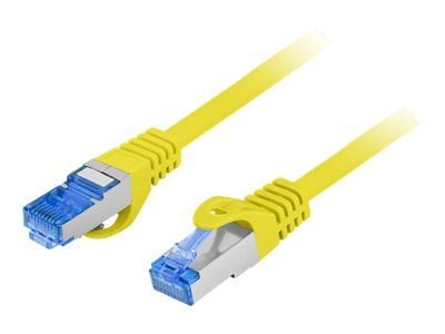 Lanberg - Koblingskabel - RJ-45 (hann) til RJ-45 (hann) - S/FTP - CAT 6a - formstøpt, uten hindringer - gul, RAL 1016