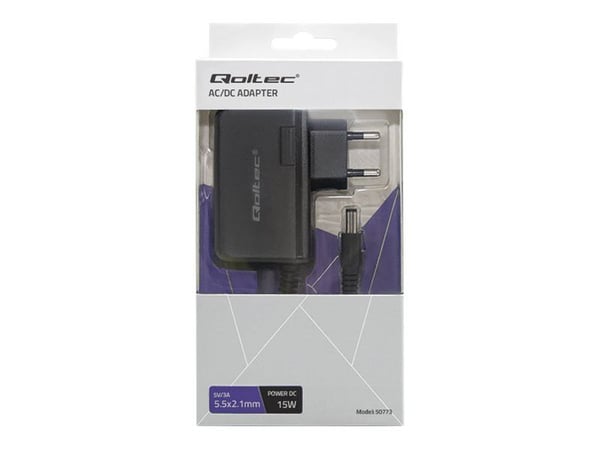 Qoltec - Strömadapter - 15 Watt - 3 A (DC-jack 5,5 x 2,1 mm)
