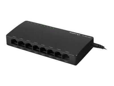 Lanberg DSP2-1008-12V, Hallitsematon, Gigabit Ethernet (10/100/1000)