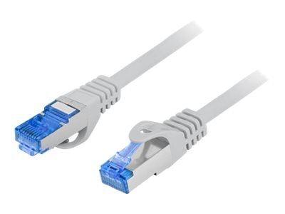Lanberg - Koblingskabel - RJ-45 (hann) til RJ-45 (hann) - S/FTP - CAT 6a - formstøpt, uten hindringer - grå, RAL 7035