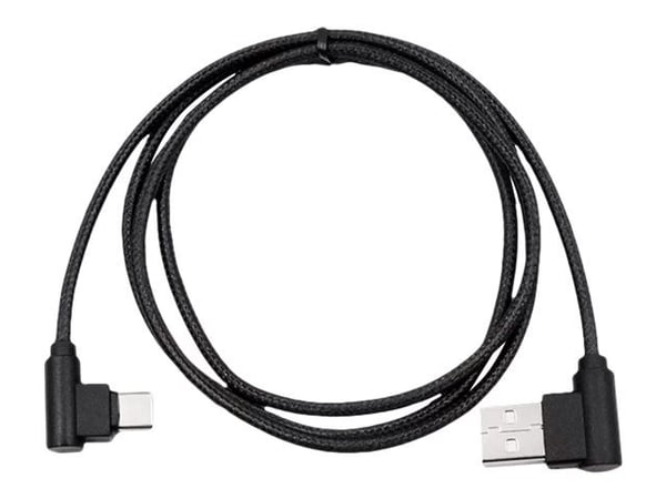 Qoltec - USB-kabel - USB-C (hann) vinklet til USB (hann) vinklet - USB 2.0 - 1 m - svart