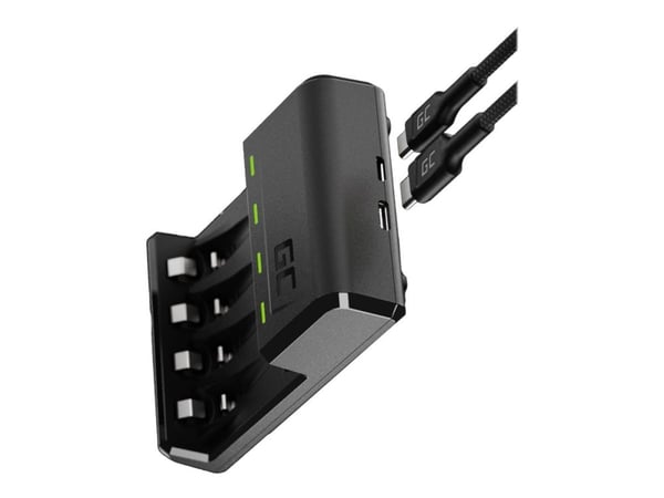 Green Cell VitalCharger - Batterilader - 4 x batterier lader - 0.5 watt - svart - med 4 x AAA NiMH 800 mAh rechargeable batteries