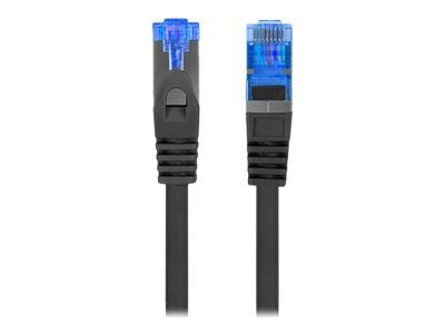 Lanberg - Liitäntäkaapeli - RJ-45 (uros) RJ-45 (uros) - 10 m - 6 mm - S/FTP - CAT 6a - halogeeniton, muotoiltu, solmuton, säikeistetty - musta, RAL...
